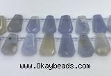 CTD2330 Top drilled 16*18mm - 20*30mm freeform blue chalcedony beads