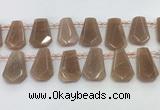 CTD2333 Top drilled 16*18mm - 20*30mm faceted freeform moonstone beads