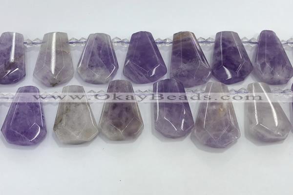 CTD2338 Top drilled 16*18mm - 20*30mm freeform lavender amethyst beads