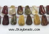 CTD2348 Top drilled 16*18mm - 20*30mm faceted freeform mookaite beads