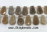 CTD2363 Top drilled 16*18mm - 20*30mm faceted freeform moonstone beads