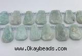 CTD2366 Top drilled 16*18mm - 20*30mm faceted freeform amazonite beads