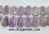 CTD2369 Top drilled 16*18mm - 20*30mm faceted freeform kunzite beads