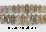 CTD2391 Top drilled 13*30mm - 14*42mm sticks sakura agate beads