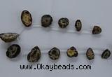 CTD2501 Top drilled 15*20mm - 25*35mm freeform druzy agate beads