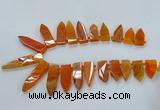 CTD2510 Top drilled 15*25mm - 16*50mm sticks agate gemstone beads