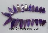 CTD2511 Top drilled 15*25mm - 16*50mm sticks agate gemstone beads