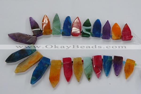 CTD2515 Top drilled 15*25mm - 16*50mm sticks agate gemstone beads