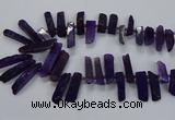 CTD2534 Top drilled 8*30mm - 11*50mm sticks agate gemstone beads