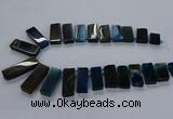 CTD2545 Top drilled 12*20mm - 15*40mm rectangle agate gemstone beads