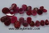 CTD2551 Top drilled 18*25mm - 30*40mm freeform agate gemstone beads