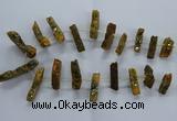 CTD2578 Top drilled 10*30mm - 10*50mm sticks plated druzy agate beads