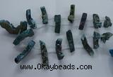 CTD2581 Top drilled 10*30mm - 10*50mm sticks plated druzy agate beads