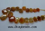 CTD2585 Top drilled 20*25mm - 30*40mm faceted freeform agate beads