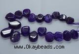 CTD2586 Top drilled 20*25mm - 30*40mm faceted freeform agate beads