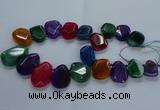 CTD2591 Top drilled 20*25mm - 30*40mm faceted freeform agate beads