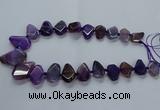 CTD2595 Top drilled 15*20mm - 25*35mm faceted freeform agate beads