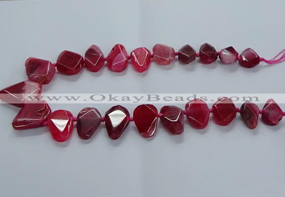 CTD2596 Top drilled 15*20mm - 25*35mm faceted freeform agate beads