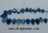 CTD2597 Top drilled 15*20mm - 25*35mm faceted freeform agate beads