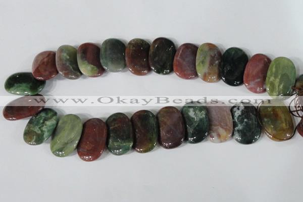 CTD26 Top drilled 20*30mm oval Indian agate beads wholesale