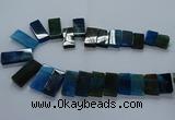 CTD2611 Top drilled 14*27mm - 16*42mm rectangle agate beads