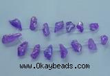 CTD2623 Top drilled 10*25mm - 20*45mm nuggets plated druzy quartz beads