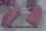 CTD2624 Top drilled 10*25mm - 20*45mm nuggets plated druzy quartz beads