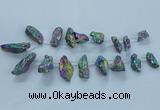 CTD2633 Top drilled 10*25mm - 20*45mm nuggets plated druzy quartz beads