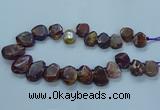 CTD2642 Top drilled 20*25mm - 30*40mm faceted freeform agate beads