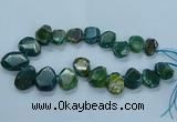 CTD2645 Top drilled 20*25mm - 30*40mm faceted freeform agate beads