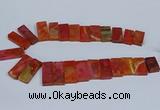 CTD2666 Top drilled 14*27mm - 16*42mm rectangle agate jasper beads