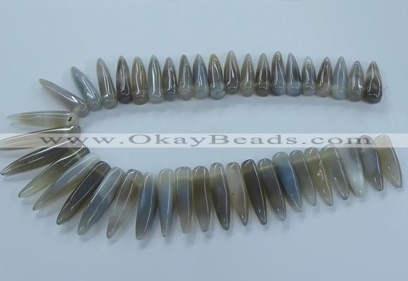 CTD2679 Top drilled 8*25mm - 10*50mm bullet agate beads wholesale