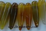 CTD2683 Top drilled 8*25mm - 10*50mm bullet agate gemstone beads