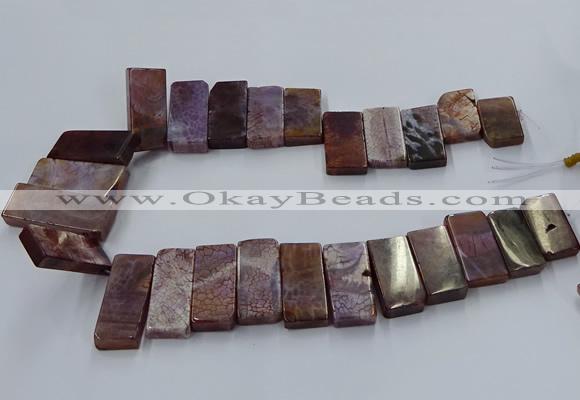 CTD2690 Top drilled 16*22mm - 16*55mm rectangle agate beads