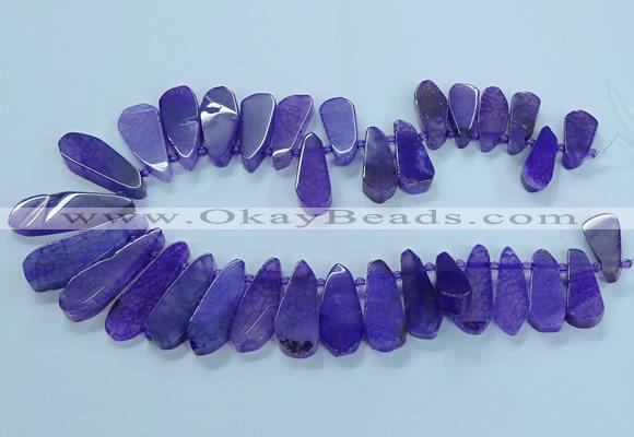 CTD2701 15.5 inches 10*25mm - 18*50mm freeform agate beads