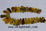 CTD2740 Top drilled 15*35mm - 18*40mm freeform agate beads