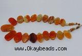 CTD2781 Top drilled 15*25mm - 25*40mm oval agate gemstone beads