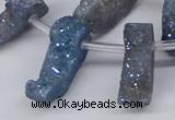 CTD2845 Top drilled 15*20mm - 18*40mm freeform plated druzy agate beads