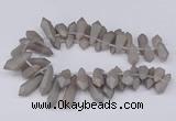 CTD2851 Top drilled 10*20mm - 15*50mm sticks plated quartz beads