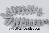 CTD2852 Top drilled 10*20mm - 15*50mm sticks plated quartz beads