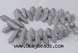 CTD2862 Top drilled 15*20mm - 22*50mm sticks plated quartz beads