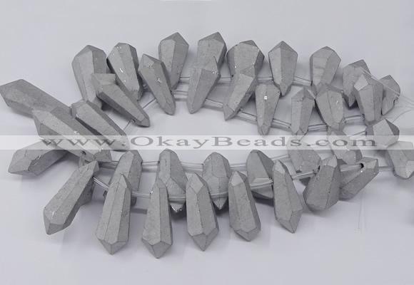 CTD2862 Top drilled 15*20mm - 22*50mm sticks plated quartz beads