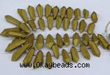 CTD2863 Top drilled 15*20mm - 22*50mm sticks plated quartz beads