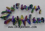 CTD2876 Top drilled 10*20mm - 15*50mm sticks plated quartz beads