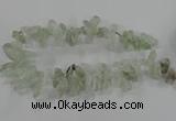 CTD2886 Top drilled 12*20mm - 15*35mm sticks green quartz beads