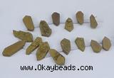 CTD2902 Top drilled 15*25mm - 25*55mm freeform plated druzy agate beads