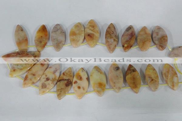 CTD30 Top drilled 15*30mm – 18*37mm marquise Morocco agate beads