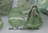 CTD305 Top drilled 15*20mm - 20*25mm freeform green rutilated quartz beads