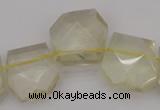 CTD310 Top drilled 15*18mm - 18*20mm faceted freeform lemon quartz beads