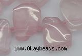 CTD3533 Top drilled 15*20mm - 25*30mm freeform rose quartz beads